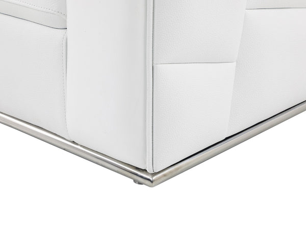 Homeroots Three Piece Indoor Italian Leather Seating Set For Six – Luxurious Comfort & Stylish Design White  482253