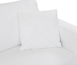 Homeroots Three Piece Indoor Italian Leather Seating Set For Six – Luxurious Comfort & Stylish Design White  482253