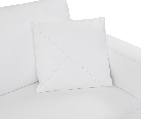 Homeroots Three Piece Indoor Italian Leather Seating Set For Six – Luxurious Comfort & Stylish Design White  482253