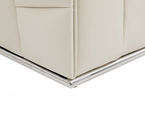 Homeroots Three Piece Indoor Italian Leather Seating Set For Six – Luxurious Comfort & Stylish Design Beige  482254