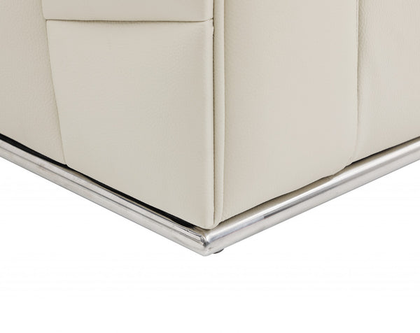 Homeroots Three Piece Indoor Italian Leather Seating Set For Six – Luxurious Comfort & Stylish Design Beige  482254