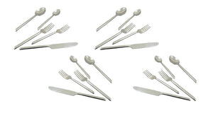 Homeroots Silver Hand Forged 20-piece Stainless Steel Flatware Set – Modern Elegance For Every Dining Occasion   482258