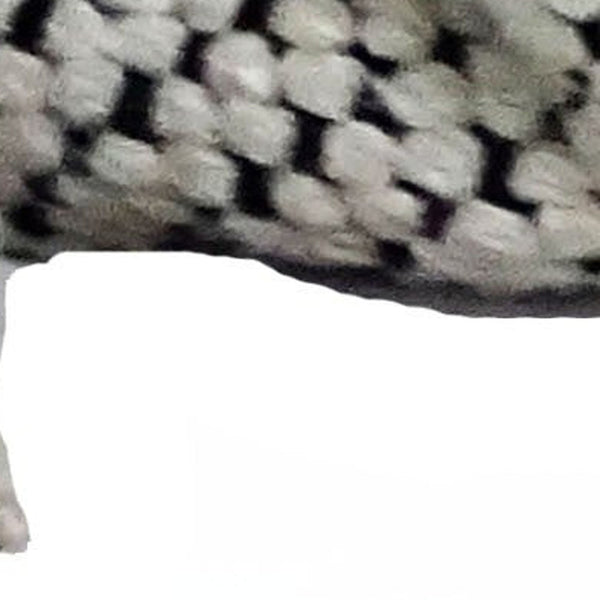 Homeroots 22" X 22" White And Black Zippered Cotton Blend Ribbed Throw Pillow With Tassels   482274