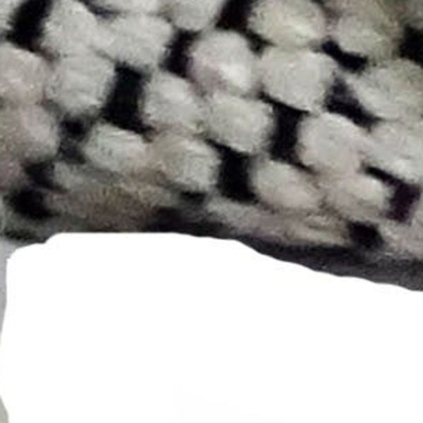 Homeroots 22" X 22" White And Black Zippered Cotton Blend Ribbed Throw Pillow With Tassels   482274