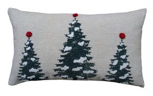 Homeroots 14" X 24" Red And Green Zippered Cotton Blend Christmas Tree Throw Pillow   482276