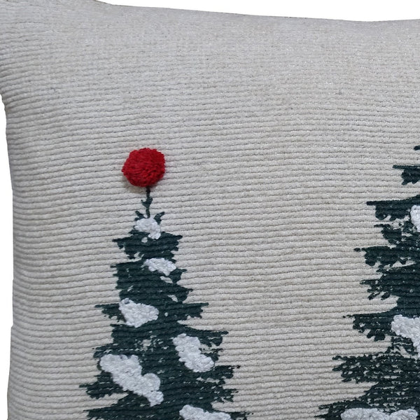 Homeroots 14" X 24" Red And Green Zippered Cotton Blend Christmas Tree Throw Pillow   482276