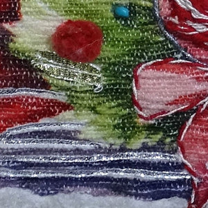 Homeroots 20" X 20" Green And Red Zippered Handmade Cotton Blend Christmas Holiday Van Throw Pillow With Pom Poms   482278