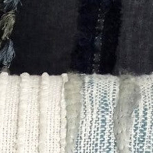 Homeroots 14" X 30" Off White And Green Ribbed Zippered Handmade Cotton Blend Throw Pillow With Tassels   482285