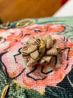 Homeroots 14" X 20" Green And Yellow Floral Zippered Handmade Cotton Blend Throw Pillow With Pom Poms   482294