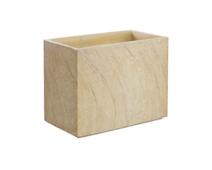 Sunpan LEILANI Planter - Medium Travertine-Style Rectangle - Durable, Elegant Design for Indoor & Outdoor Use 111372