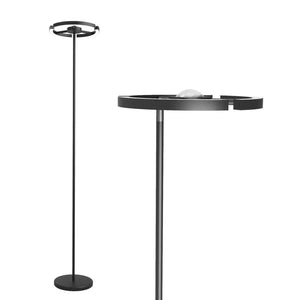 HomeRoots 69" Color Changing LED Floor Lamp - Modern Black Column Design with Adjustable Head for Ambiance 482363
