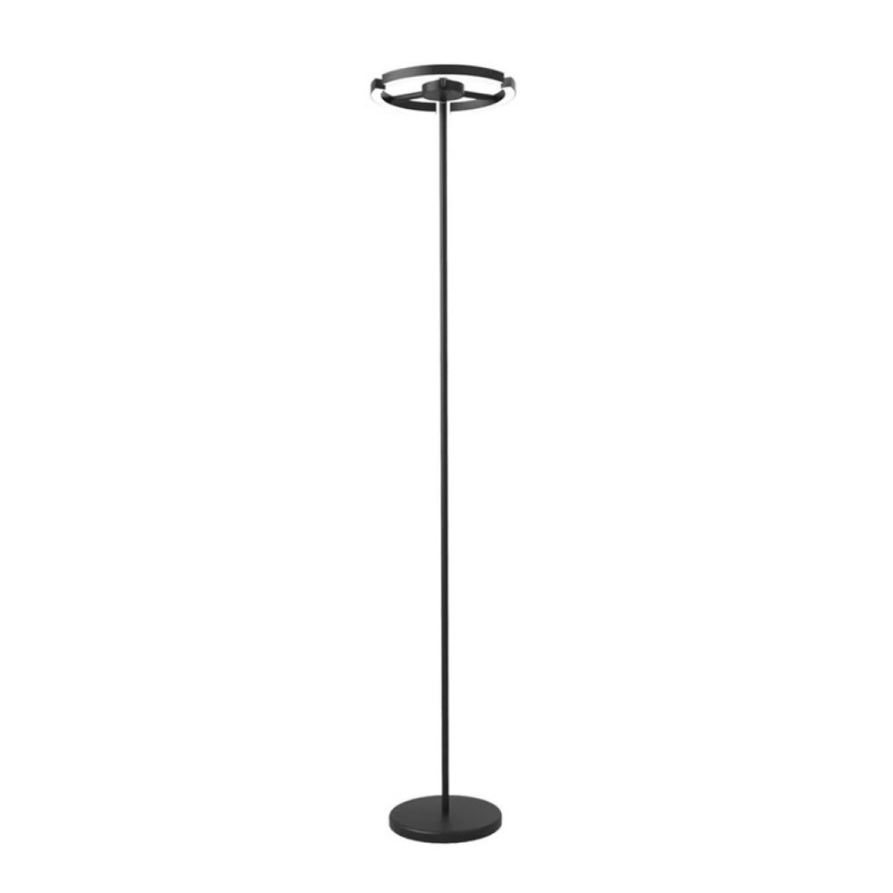 HomeRoots 69" Color Changing LED Floor Lamp - Modern Black Column Design with Adjustable Head for Ambiance 482363