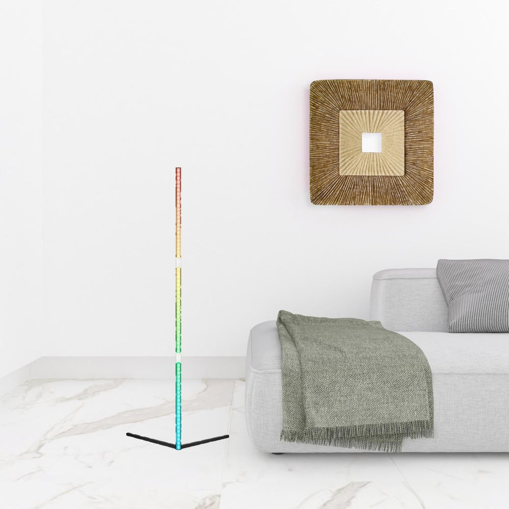 HomeRoots 51" Color Changing LED Tripod Corner Floor Lamp - Modern Ambiance, Remote Control & Stylish Design 482366