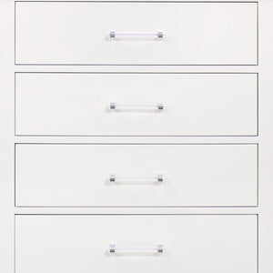 Homeroots 16" White Solid Wood Five Drawer Chest With Led Lighting  Solid Wood 482388