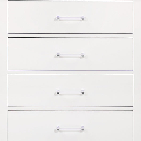 Homeroots 16" White Solid Wood Five Drawer Chest With Led Lighting  Solid Wood 482388