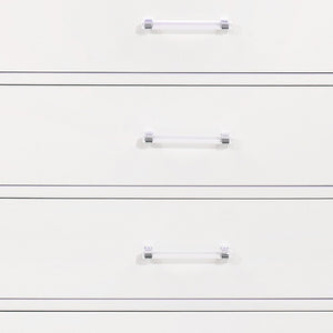 Homeroots 16" White Solid Wood Five Drawer Chest With Led Lighting  Solid Wood 482388
