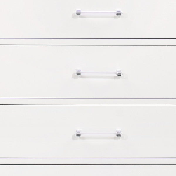 Homeroots 16" White Solid Wood Five Drawer Chest With Led Lighting  Solid Wood 482388