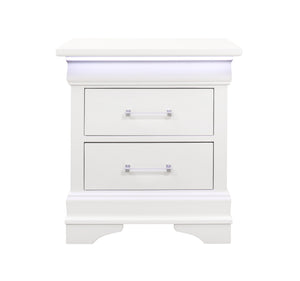 Homeroots 24" White Two Drawer Nightstand   482398