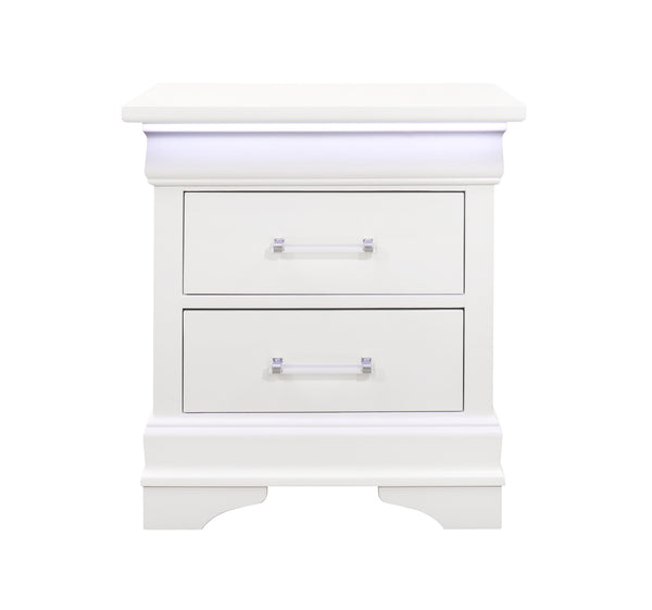 Homeroots 24" White Two Drawer Nightstand   482398