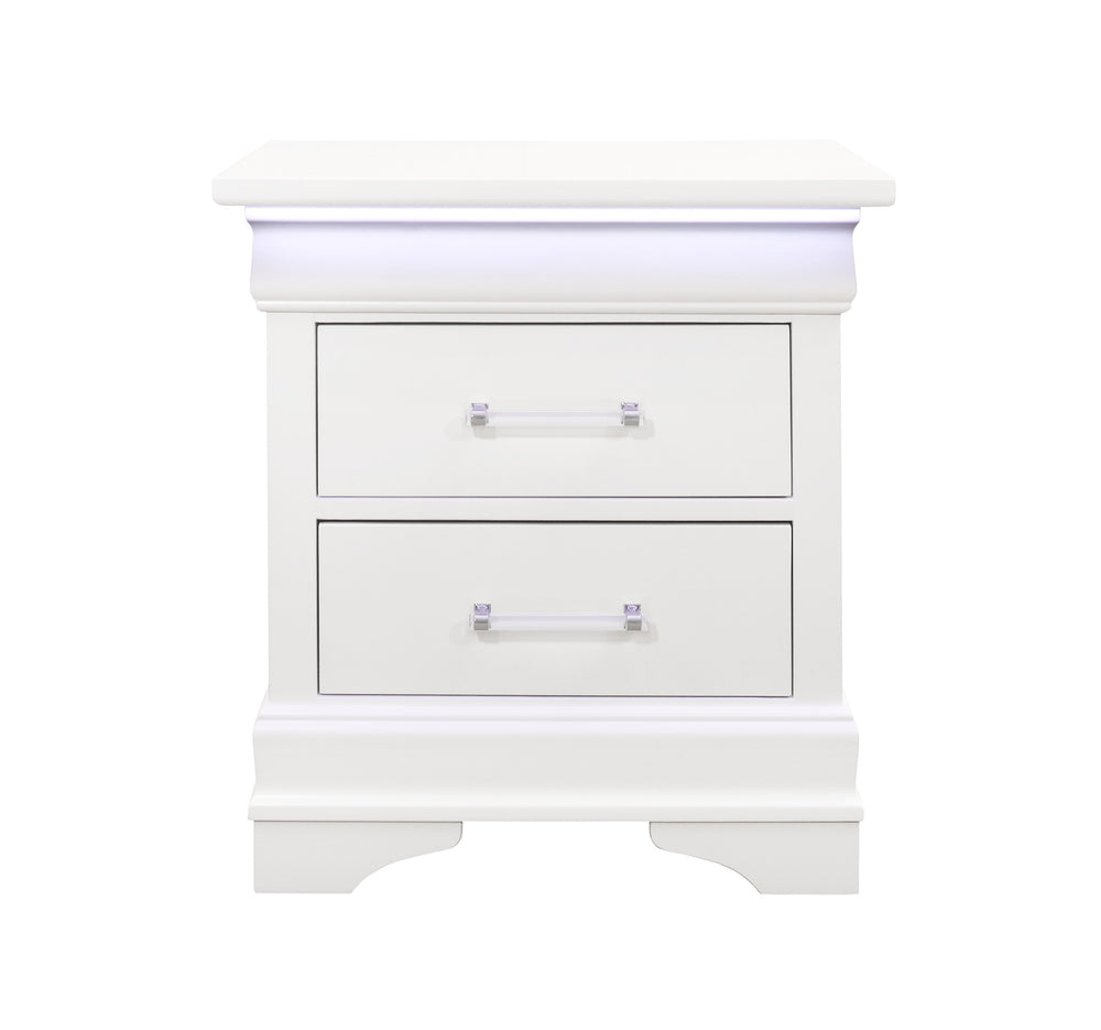 Homeroots 24" White Two Drawer Nightstand   482398