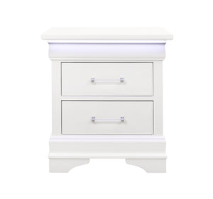 Homeroots 24" White Two Drawer Nightstand   482398