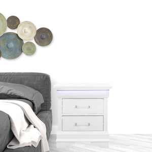 Homeroots 24" White Two Drawer Nightstand   482398