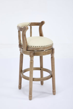 English Elm Bar Stools 26'' Leather Swivel Chair - Cozy, Durable Hardwood Design For Kitchen Or Dining Room W2195P290196