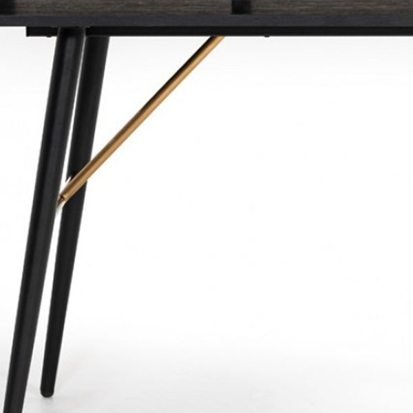 Homeroots 46" Black And Gold Writing Desk   482433