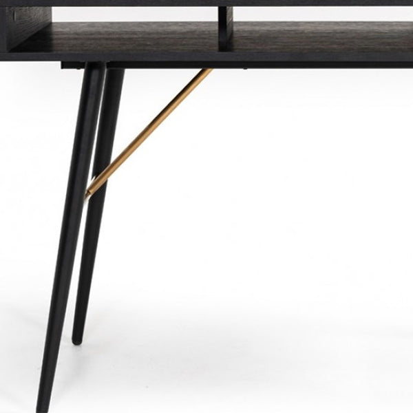 Homeroots 46" Black And Gold Writing Desk   482433