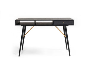 Homeroots 46" Black And Gold Writing Desk   482433