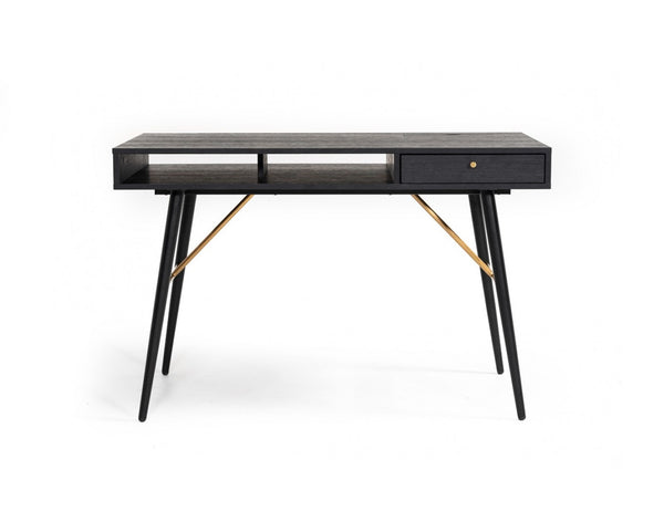 Homeroots 46" Black And Gold Writing Desk   482433