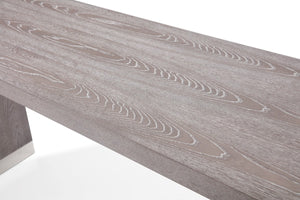 Homeroots 71" Grey Elm Rectangular Manufactured Wood Top Fixed Dining Table  Manufactured Wood,Steel 482434