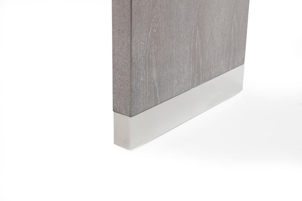 Homeroots 71" Grey Elm Rectangular Manufactured Wood Top Fixed Dining Table  Manufactured Wood,Steel 482434