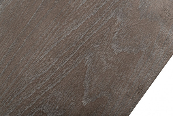 Homeroots 71" Grey Elm Rectangular Manufactured Wood Top Fixed Dining Table  Manufactured Wood,Steel 482434