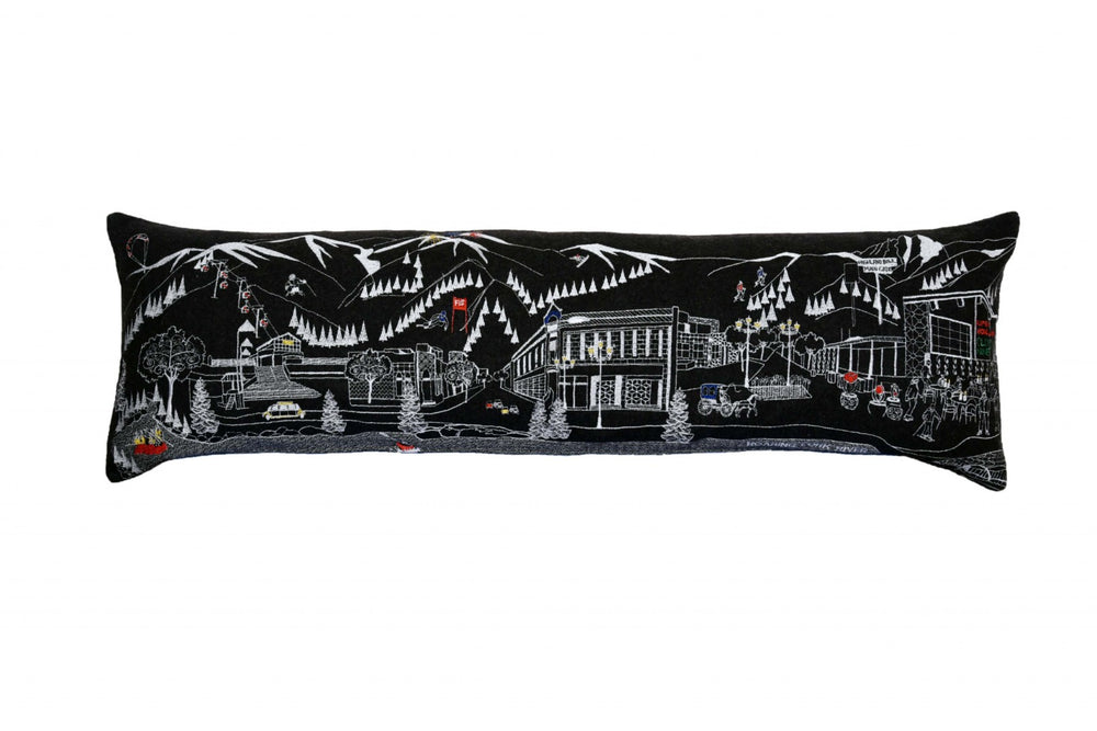 HomeRoots 46" Aspen Nighttime Skyline Lumbar Pillow - Elegant Black & White Decorative Cushion for Home Décor 482436
