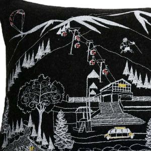 HomeRoots 46" Aspen Nighttime Skyline Lumbar Pillow - Elegant Black & White Decorative Cushion for Home Décor 482436