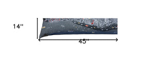 Homeroots 14" X 45" Black Gray And White Hometown Pride Wool Lumbar Throw Pillow   482442