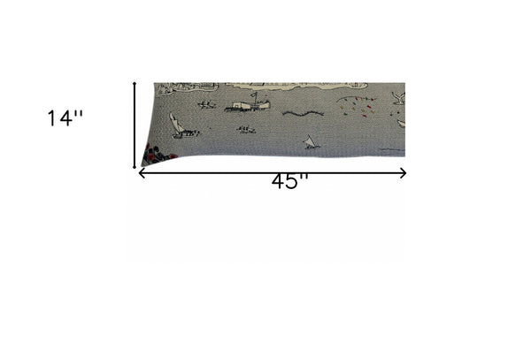 Homeroots 14" X 45" Cream Hometown Pride Wool Lumbar Throw Pillow   482445