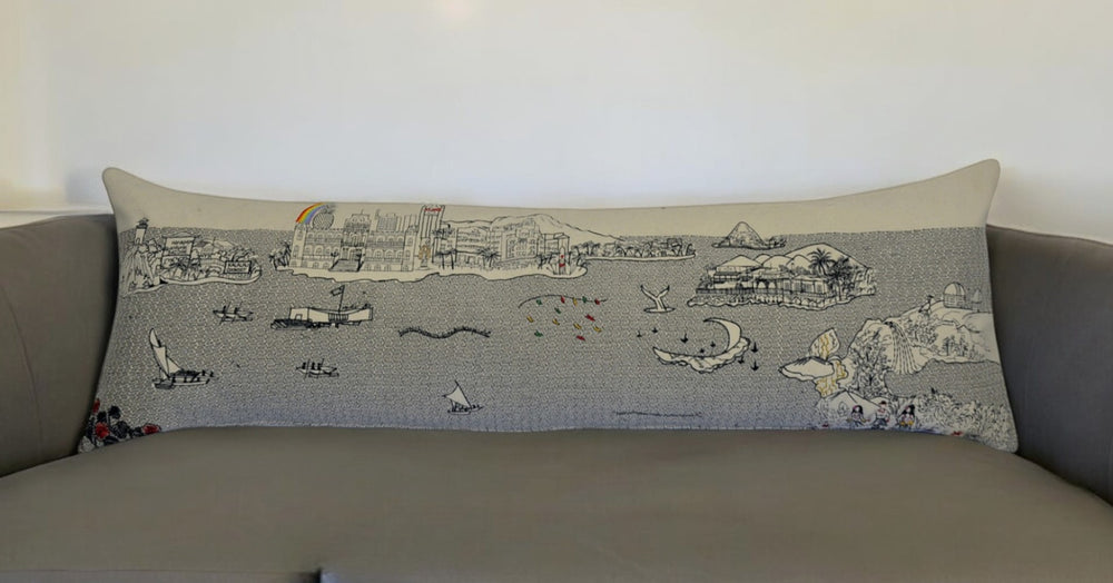 Homeroots 14" X 45" Cream Hometown Pride Wool Lumbar Throw Pillow   482445