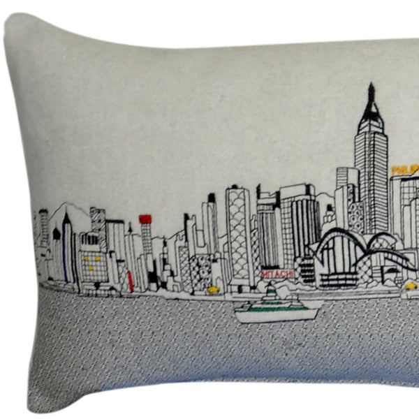 Homeroots 14" X 45" Cream Hometown Pride Wool Lumbar Throw Pillow   482447