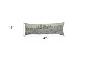HomeRoots 46" Nashville Daylight Skyline Lumbar Pillow – Elegant Decorative Cushion for Cozy Homes & Gifts 482453