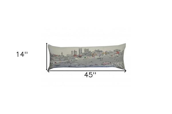 HomeRoots 46" Nashville Daylight Skyline Lumbar Pillow – Elegant Decorative Cushion for Cozy Homes & Gifts 482453