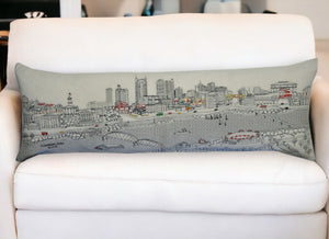 HomeRoots 46" Nashville Daylight Skyline Lumbar Pillow – Elegant Decorative Cushion for Cozy Homes & Gifts 482453