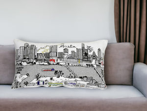 HomeRoots 25" Austin Skyline Lumbar Pillow - Stylish Decorative Accent for Home, Unique Gift, Comfort & Art 482479