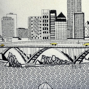 Homeroots 25" White Cleveland Daylight Skyline Lumbar Decorative Pillow   482485