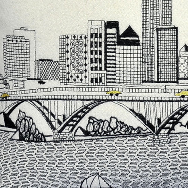 Homeroots 25" White Cleveland Daylight Skyline Lumbar Decorative Pillow   482485