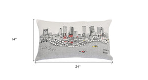 Homeroots 14" X 24" Cream Hometown Pride Wool Lumbar Throw Pillow   482489