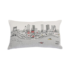 Homeroots 14" X 24" Cream Hometown Pride Wool Lumbar Throw Pillow   482489