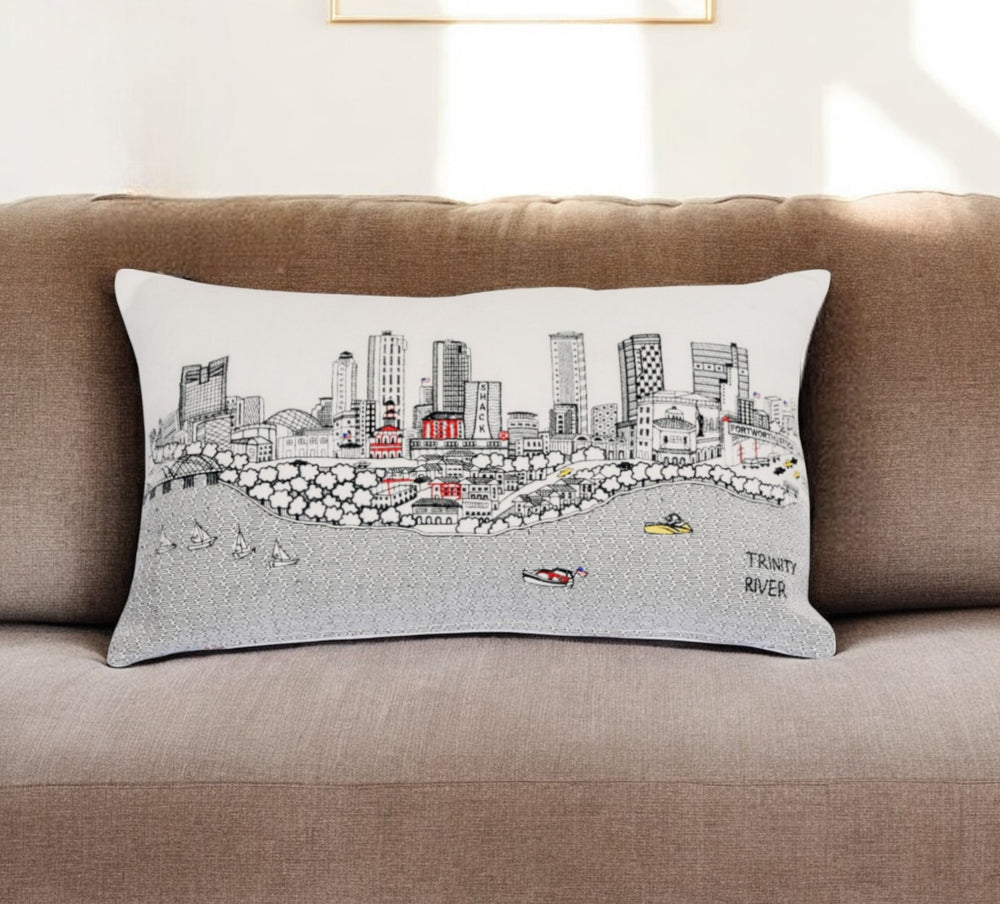 Homeroots 14" X 24" Cream Hometown Pride Wool Lumbar Throw Pillow   482489