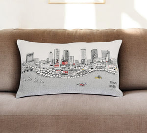 Homeroots 14" X 24" Cream Hometown Pride Wool Lumbar Throw Pillow   482489